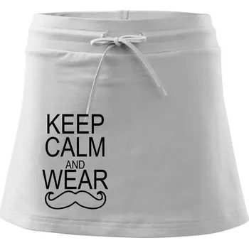 Dámská sukně Keep calm and wear mustache - Sportovní sukně - two in one - XS ( Bílá )