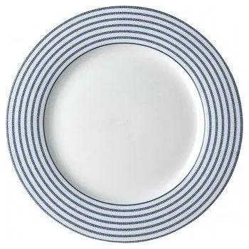 Stolování Porcelánový obědový talíř LAURA ASHLEY CANDY STRIPE bílý 23 cm