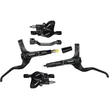 Brzda na kolo brzda kotoučová SHIMANO MT201, p+z (1000+1700 mm), adaptér, komplet bez kotoučů Barva: černá