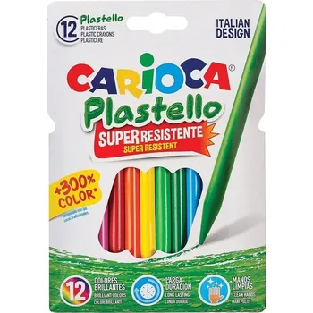 Voskové PASTELKY CARIOCA PLASTELLO 12 KS , světlý pastel, italské