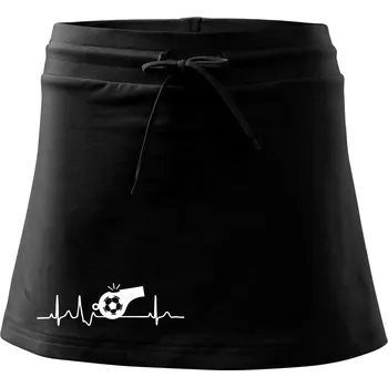 Dámská sukně EKG fotbal rozhodčí a píšťalka - Sportovní sukně - two in one - L ( Černá )