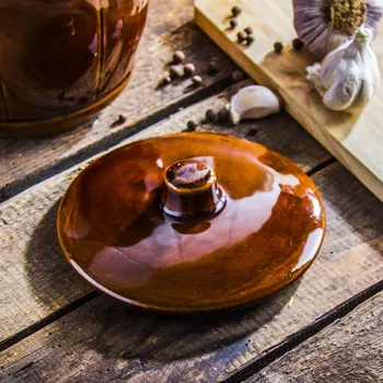 Poklice KRYSTYNKA TECHO BRONZE kameninové víko 16 cm