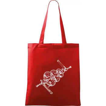 Nákupní taška Cyklo rozkres převody - Taška bavlněná - 42 x 38 cm ( Červená )