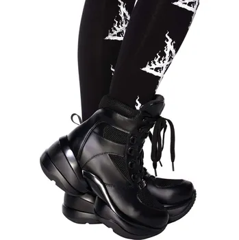 Dámské lodičky boty s klínem - Death & Tonic - KILLSTAR - KSRA002836