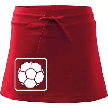 Dámská sukně Fotbalový míč emblem - Sportovní sukně - two in one - XL ( Červená )