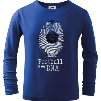 Chlapecké tričko Football is my DNA - Triko dětské Long Sleeve - 122 cm/6 let ( Královská modrá )