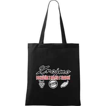 Znojmo město s tradicí - Taška bavlněná - 42 x 38 cm ( Černá )