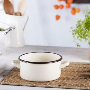 Smaltovaný hrnec SILESIA RYBNIK OLA krémový 1,45 l