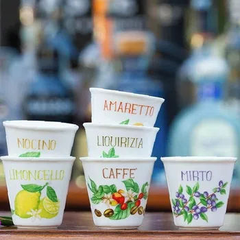 Sklenice LA PORCELLANA BIANCA Liquorelli 75 ml 6 ks. - porcelánové skleničky na likér