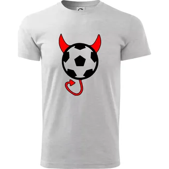 Fotbal devil - Triko extra velké (5-8XL) - 7XL ( Světlešedý Melír )