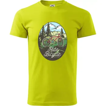 Pánské tričko Ride Bicycle Nature - Klasické pánské triko vyšší gramáže - 4XL ( Limetková )