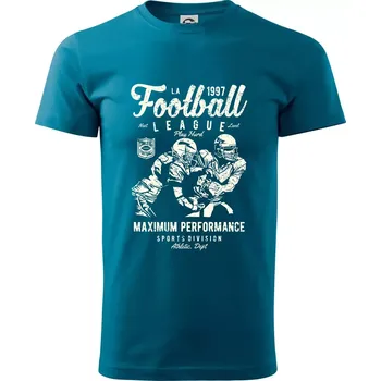 Pánské tričko Football League plakát - Klasické pánské triko vyšší gramáže - M ( Petrolejová )