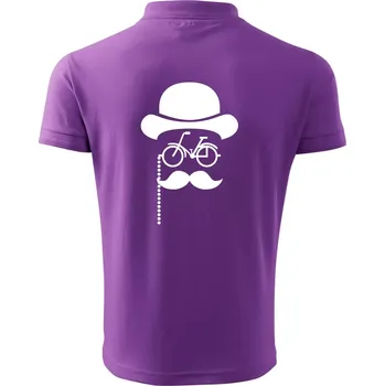 Pánská košile Mustache kolo - Polokošile pánská Pique Polo 203 - 4XL ( Fialová )