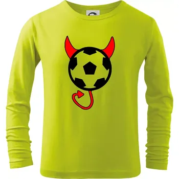 Fotbal devil - Triko dětské Long Sleeve - 146 cm/10 let ( Limetková )