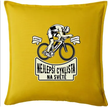 Polštář Nejlepší cyklista na světě - Polštář 50x50 - 50x50 - Pouze potah ( Žlutá )