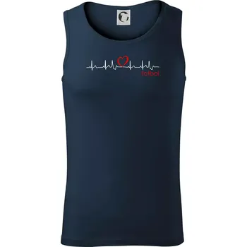 Moje srdce bije pro fotbal - Tílko pánské Core - L ( Námořní modrá (velmi tmavá - téměř černá) )