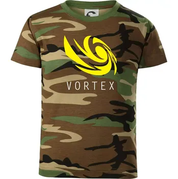 Chlapecké oblečení Vortex logo barevné - Dětské maskáčové triko - 146 cm/10 let ( Hnědý maskáč )