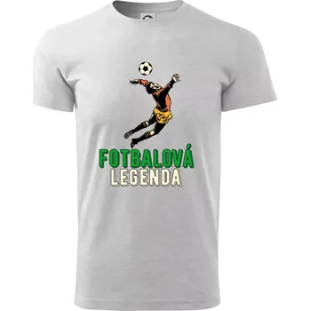 Pánské tričko Fotbalová legenda brankář - Triko extra velké (5-8XL) - 8XL ( Světlešedý Melír )