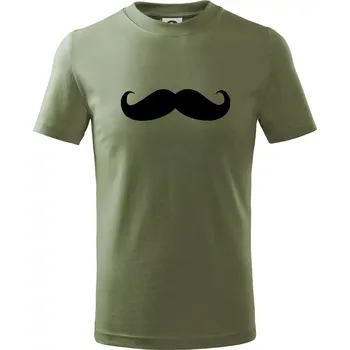 Mustache - knírek - Tričko dětské bavlněné - 122 cm/6 let ( Khaki )