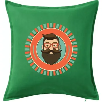 Polštář Plnovous v kruhu - Polštář 50x50 - 50x50 - Včetně výplně ( Středně zelená )