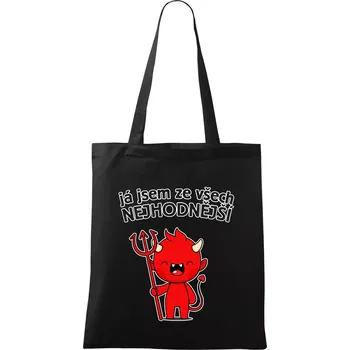 Já jsem ze všech nejhodnější - Taška bavlněná - 42 x 38 cm ( Černá )