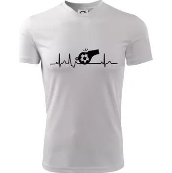 Chlapecké tričko EKG fotbal rozhodčí a píšťalka - Dětské triko sportovní (dresovina) - 146 cm/10 let ( Bílá )