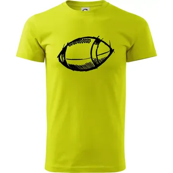 Pánská móda Americký fotbal míč skica - Klasické pánské triko vyšší gramáže - 3XL ( Limetková )