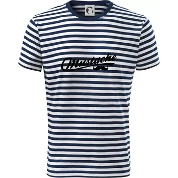 Pánské oblečení Mustache - nápis - Triko na vodu - 2XL ( Prouhovaná )
