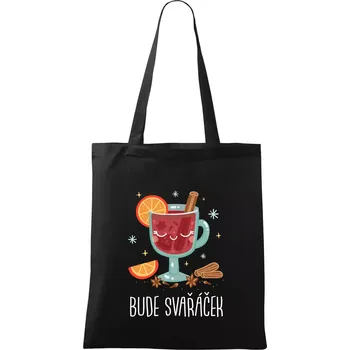 Nákupní taška Bude svařáček - sklenička - Taška bavlněná - 42 x 38 cm ( Černá )