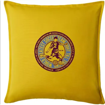 Polštář Soccer kulatý motiv - Polštář 50x50 - 50x50 - Pouze potah ( Žlutá )