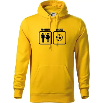 Pánská mikina Problém fotbal - Mikina pánská Cape s kapucí - 3XL ( Žlutá )