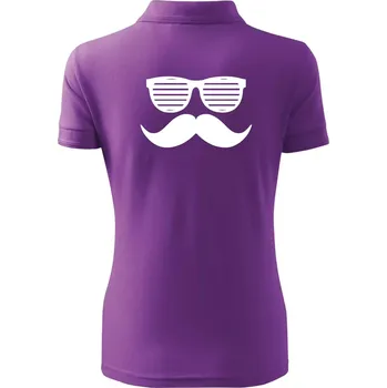 Mustache brýle - Polokošile dámská Pique Polo - S ( Fialová )
