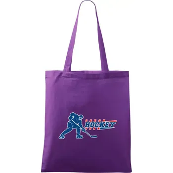 Czech hockey team - hokejista + nápis - Mistrovství světa v ledním hokeji 2025 - Taška bavlněná - 42 x 38 cm ( Fialová )