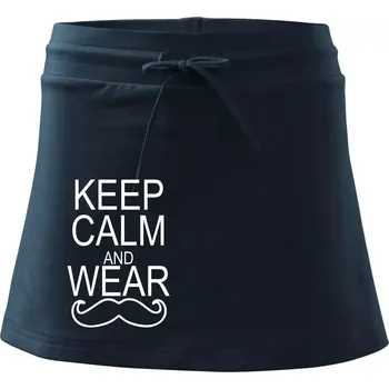 Dámská sukně Keep calm and wear mustache - Sportovní sukně - two in one - S ( Námořní modrá (velmi tmavá - téměř černá) )