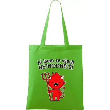 Nákupní taška Já jsem ze všech nejhodnější - Taška bavlněná - 42 x 38 cm ( Apple Green )