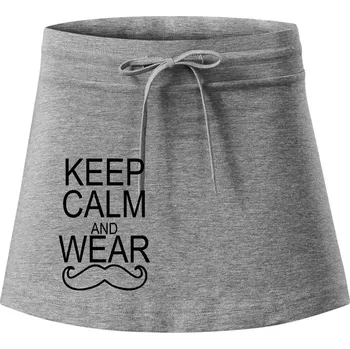 Dámská sukně Keep calm and wear mustache - Sportovní sukně - two in one - XL ( Tmavě šedý melír )