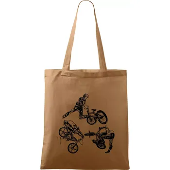 Nákupní taška BMX tricks - Taška bavlněná - 42 x 38 cm ( Cappuccino )
