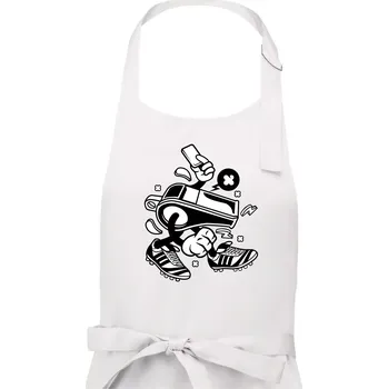 Kuchyňská zástěra Rozhodčí píšťalka - Pánská zástěra na vaření - Univerzální velikost ( Bílá )