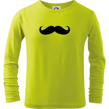 Dětská móda Mustache - knírek - Triko dětské Long Sleeve - 134 cm/8 let ( Limetková )