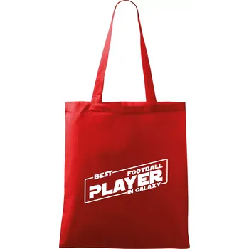 Nákupní taška Best football player in galaxy - Taška bavlněná - 42 x 38 cm ( Červená )
