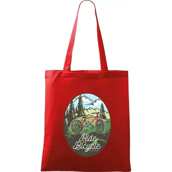 Nákupní taška Ride Bicycle Nature - Taška bavlněná - 42 x 38 cm ( Červená )