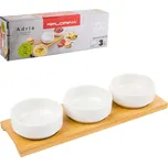 Porcelánové misky na dipy na stojanu FLORINA ADRIA CIRCLE BÍLÉ 3 ks