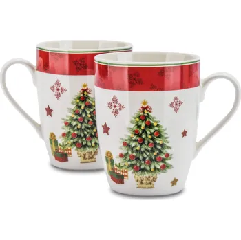 Porcelánové hrnky MERRY CHRISTMAS bílé 360 ml 2 ks
