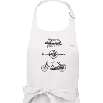 Kuchyňská zástěra Cycling vintage - Dámská zástěra na vaření - Univerzální velikost ( Bílá )