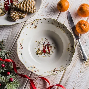 Porcelánová vánoční mísa / talíř MICHAEL AND REJECT 23,5 cm