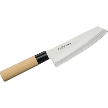 Kuchyňský nůž SATAKE Megumi 17 cm světle hnědý - nůž santoku z nerezové oceli