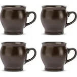 Kameninové hrnky na svařené víno s uchem KERA CERAMIKA hnědé ORAWA 200 ml 4 ks