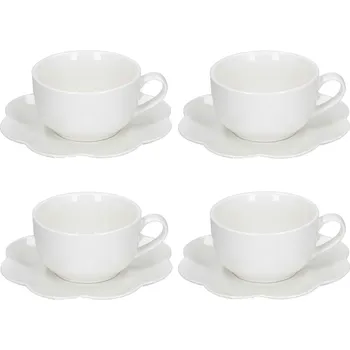 LA PORCELLANA BIANCA Villadeifiori 450 ml 4 ks. - porcelánové šálky na kávu a čaj se podšálky
