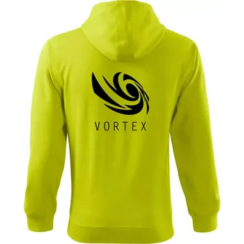 Pánská mikina Vortex logo jednobarevné - Mikina s kapucí na zip trendy zipper - L ( Limetková )