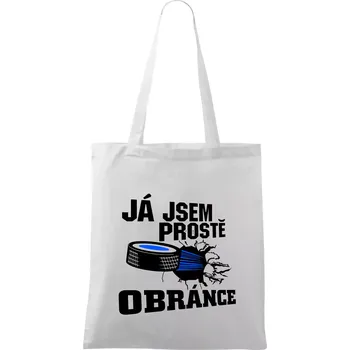 Já jsem prostě obránce (hokej) - Taška bavlněná - 42 x 38 cm ( Bílá )
